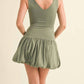 Klesis - V-Neck Drop Waist Bubble Mini Dress