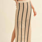 Miou Muse - Striped Pattern Crochet Knitted Long Maxi Skirt