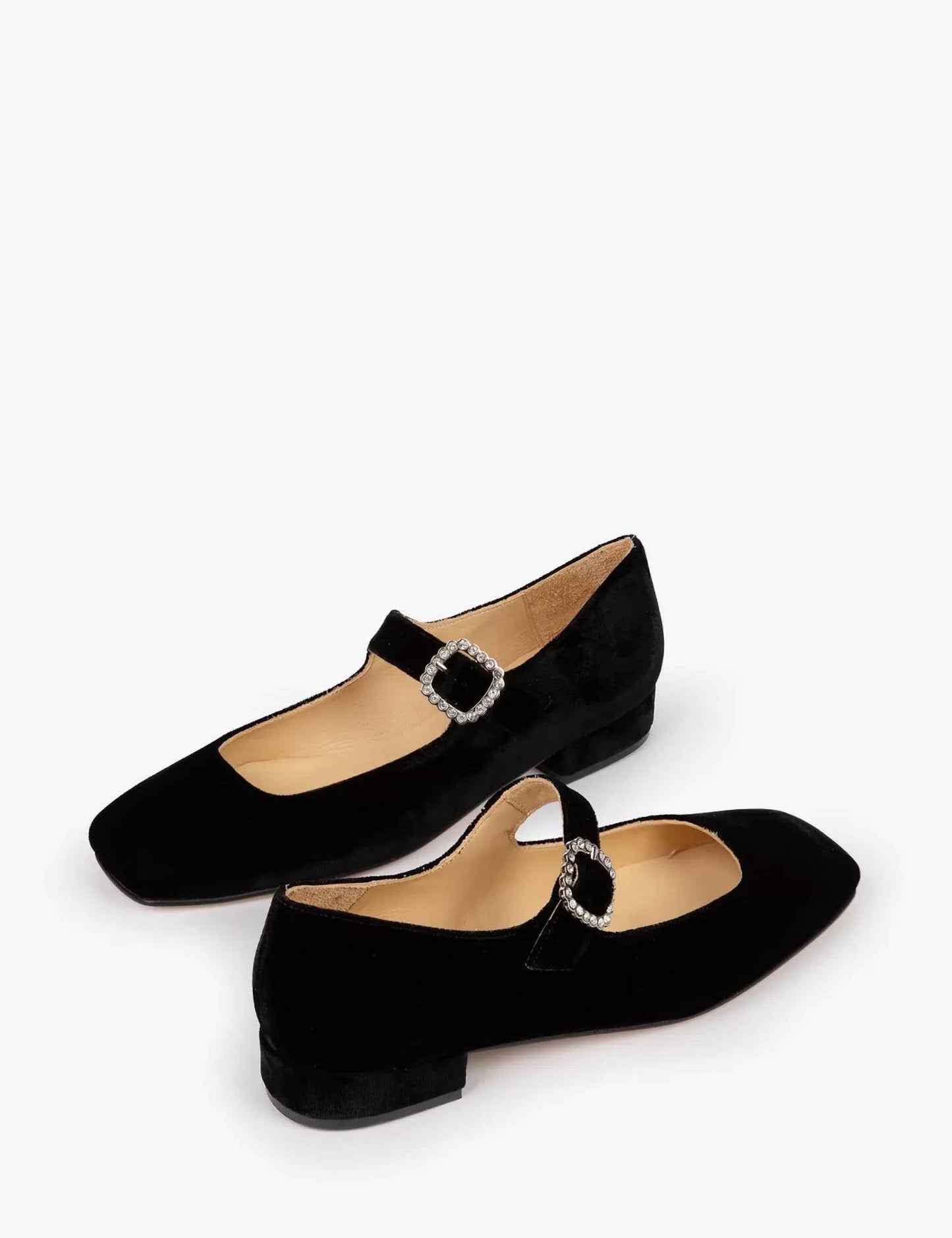 Penelope Chilvers - Low Mary Jane Diamante Velvet Shoe