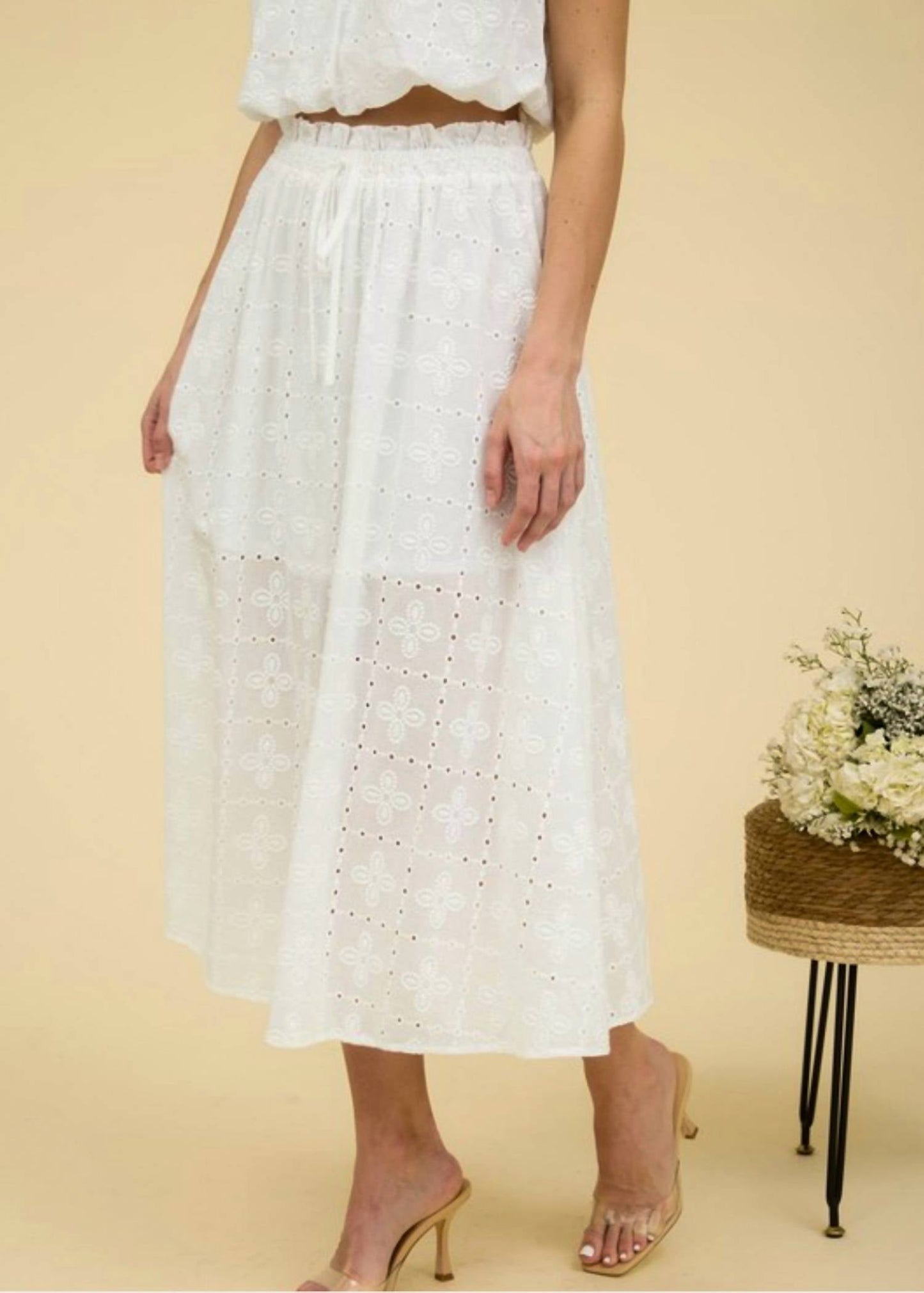 Blu Pepper - Mimi Tiered Eyelet Skirt