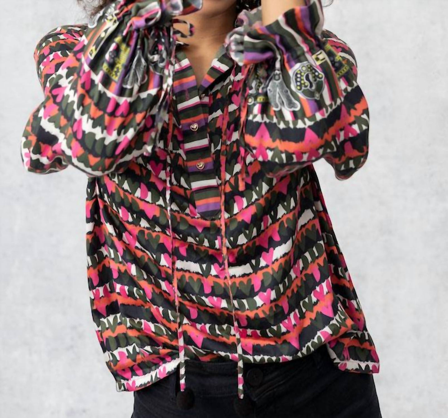 Emily Lovelock - Esther Hearts Print Blouse