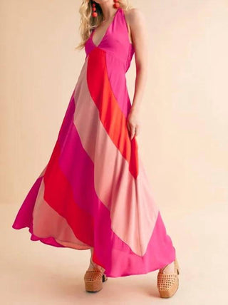 Trendsi - Aemi+Co Color Block Sleeveless Maxi Dress