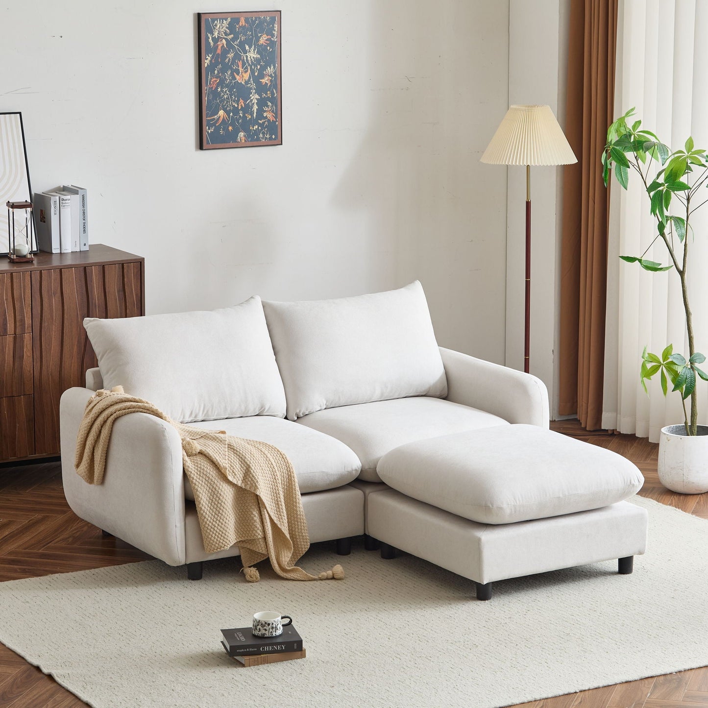 Oversize Modular Sectional Sofa With Ottoman For Living Room