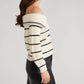 525 America - Sierra Off Shoulder Striped Pullover