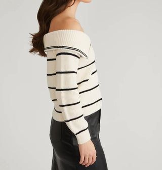 525 America - Sierra Off Shoulder Striped Pullover