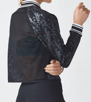 Fabletics - Athletic Sport Floral Print Mesh Back Bomber Jacket