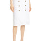 Women's Club Monaco Belted Linen Blend Pencil Skirt, Size 0 - White