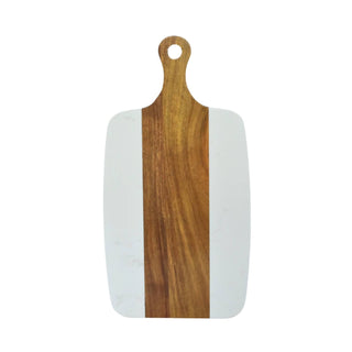 Creative Gifts International - Marble and Acacia Wood Center Handled Board