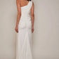 Alyce Paris - One Shoulder Neckline Slit A-line Dress