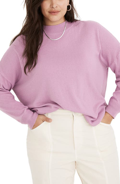 Madewell Ashbury Mock Neck Sweater in Vibrant Lilac, Size Medium