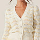 Astr - Janira Wavy Stripe Pointelle Cardigan