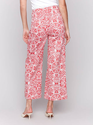 Charlie B - Printed Flare Pants With Patch Pockets