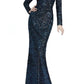Ieena For Mac Duggal - 26445 Long Sleeve Sequin Gown