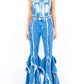 American Bazi - Frayed Edge Denim Corset Top