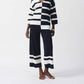 Joseph Ribkoff - Striped Sweater Knit V-neck Pullover