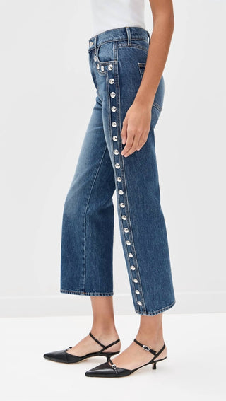 Veronica Beard - Dylan Ankle High Rise Straight Leg Jeans