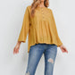 Very J - Long Sleeve Button Front Top