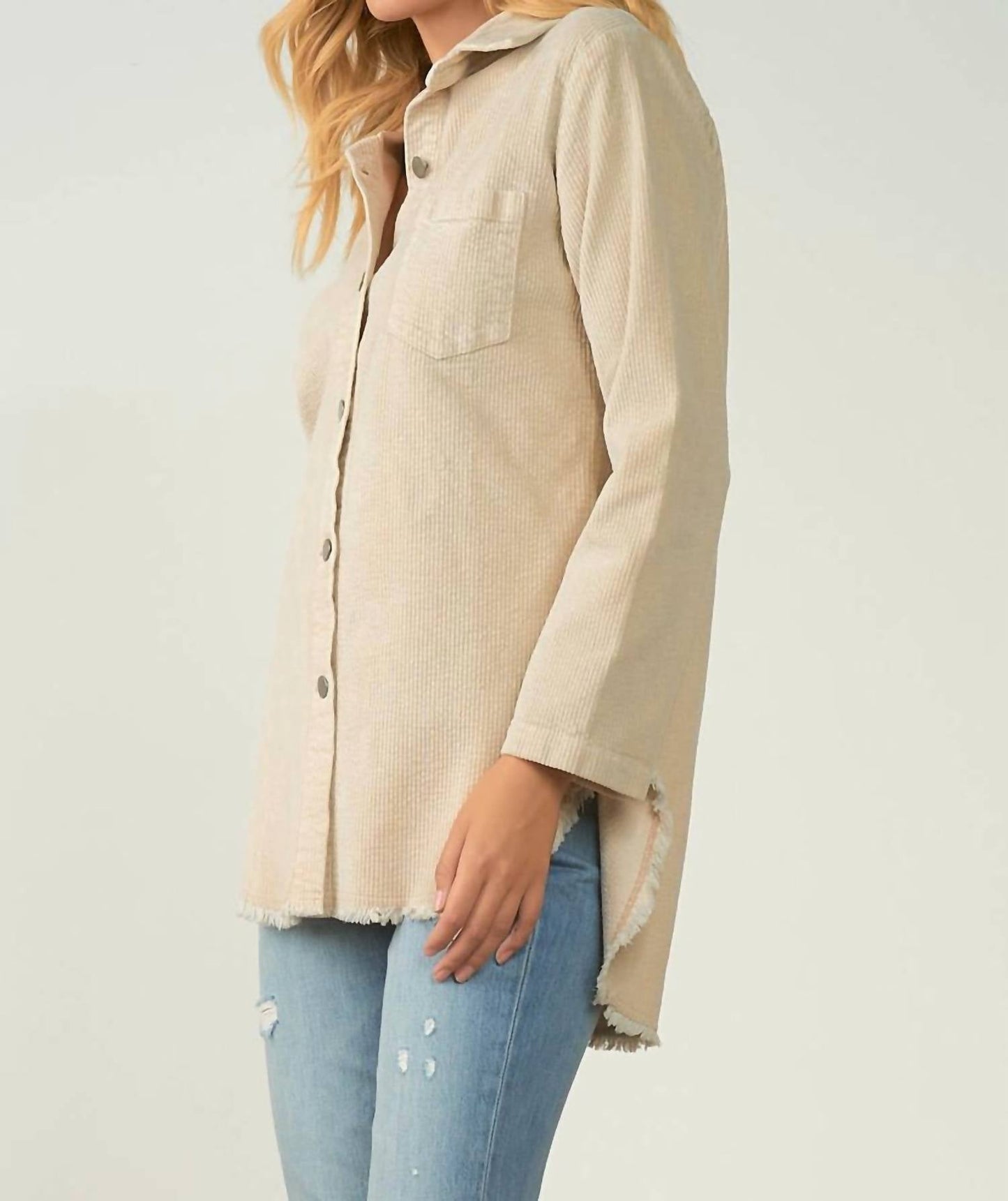 Elan - PINCORD FRINGE JACKET