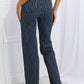 Judy Blue - High Waist Tummy Control Striped Straight Trouser Jeans