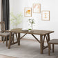 Farmhouse Style Dining Table With Wood-Like Top