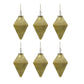 Set of 12 Gold Glass Teardrop Christmas Ornaments
