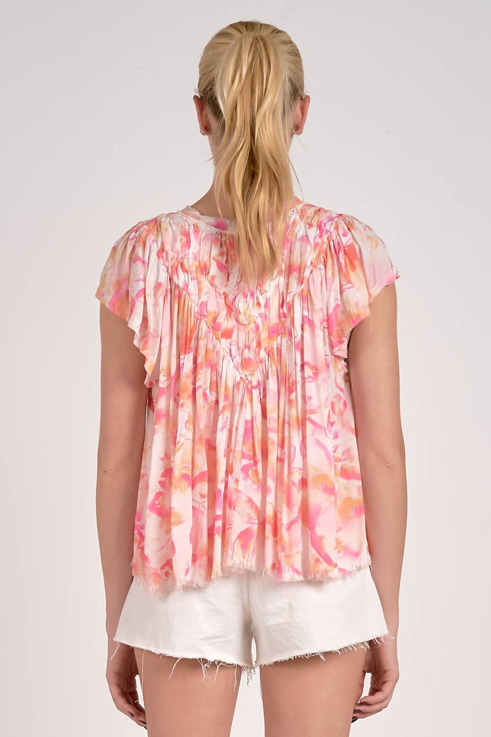 Elan - Floral Ruffle Blouse
