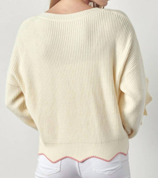 &Merci - Scallop Pullover Sweater