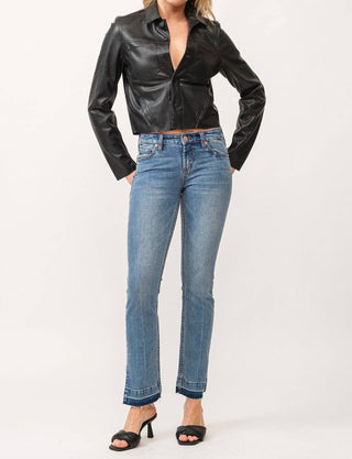 Dear John Denim - Playback Mid-Rise Slit Hem Slim Straight Jeans