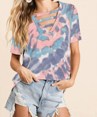 Bibi - Harmony Strappy Tie Dye Top
