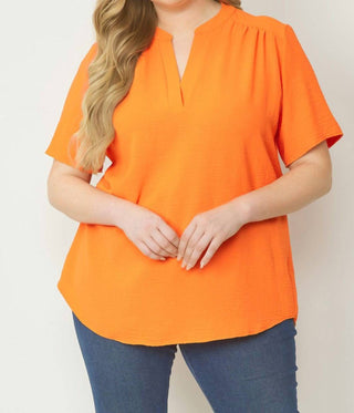 Entro - Short Sleeve V-neck Top