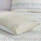 3 Piece Seersucker Quilt Set Taupe Blue King Cal King