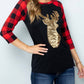 Acting Pro - Contrast Long Sleeve Deer Patch Top