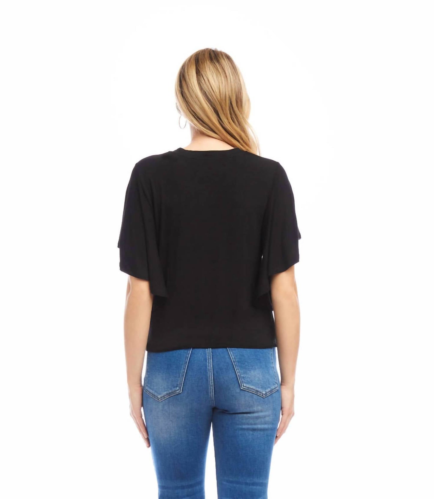 Karen Kane - Flutter Sleeve Drape Front Top