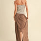 Miou Muse - Stripe Ribbed Top With Linen Dress