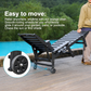 HDPE Chaise Lounge Chair Outdoor with Adjustable Backrest