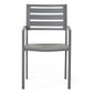 Outdoor Modern Aluminum Dining Chair (Set of 2), Gun Metal Gray
