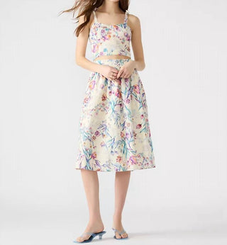 Steve Madden - Carlynn Printed Cotton Eyelet Midi Skirt