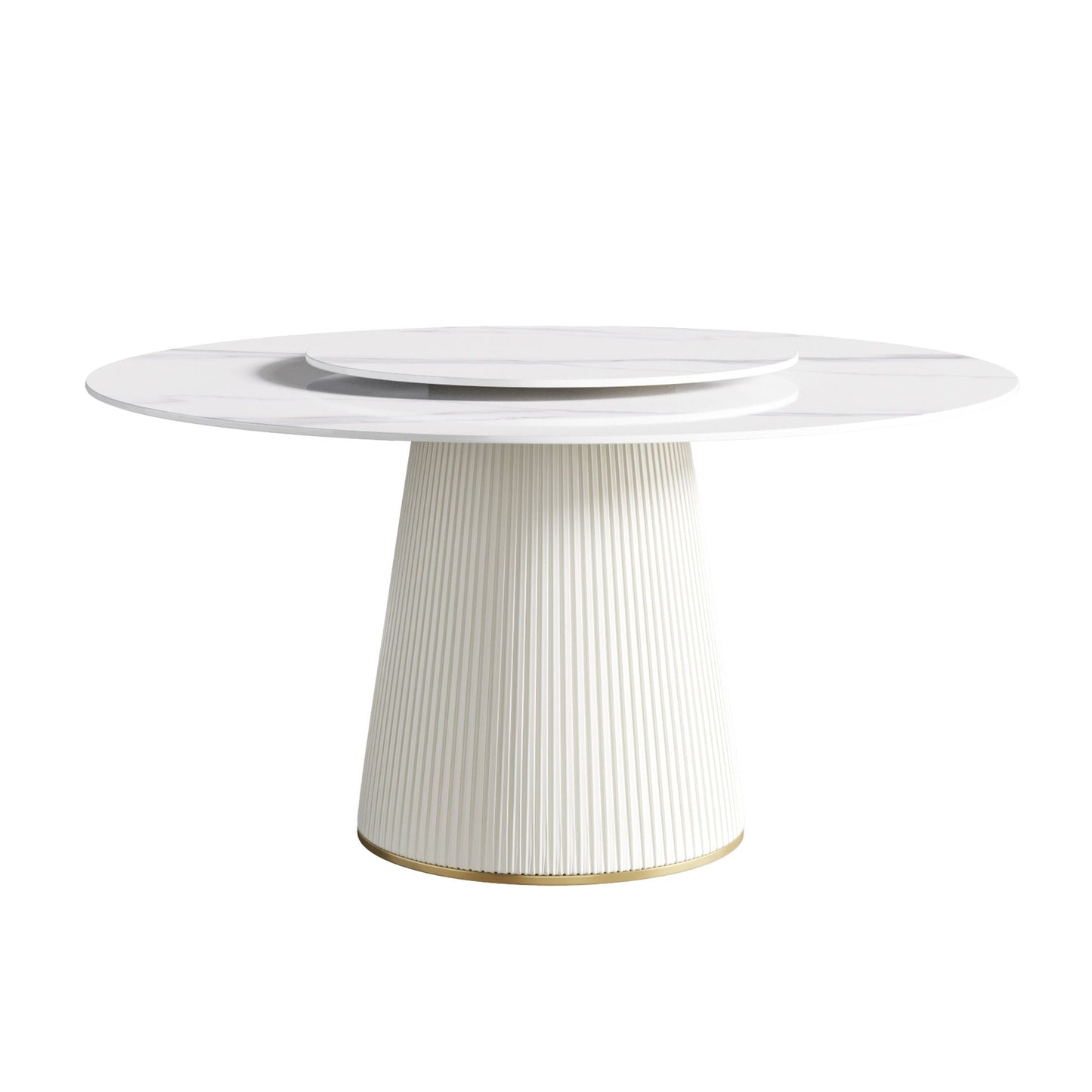 Modern Round Carbon Steel Base Dining Table