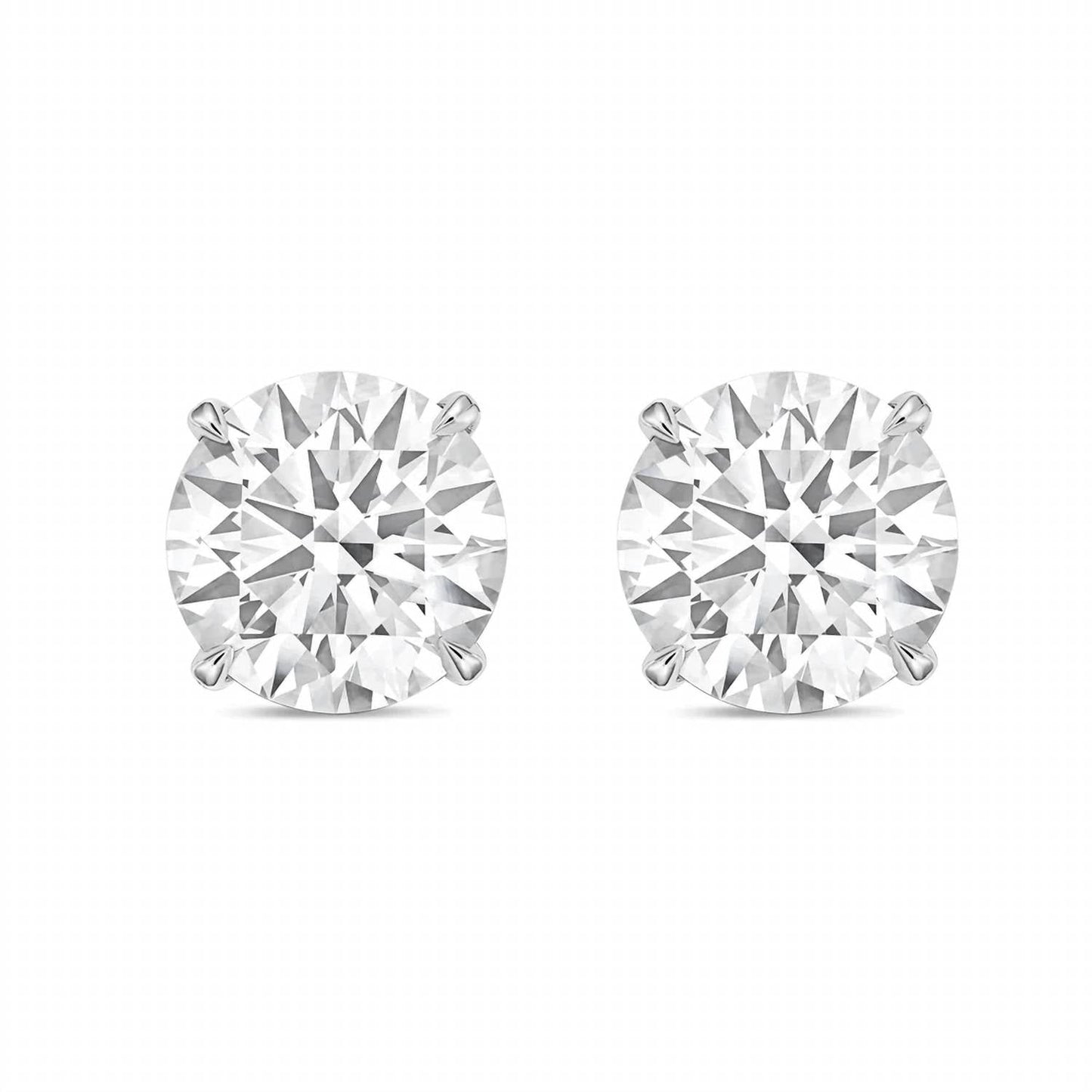 Diana M Jewels - 3.00 Cts Round Lab Diamond Stud Earring