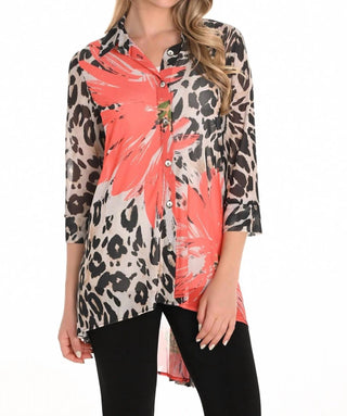 Frank Lyman - Floral V-neck Relaxed Fit Top