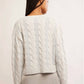 Free People - Washed Cable V-neck Sweater