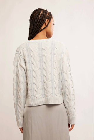 Free People - Washed Cable V-neck Sweater