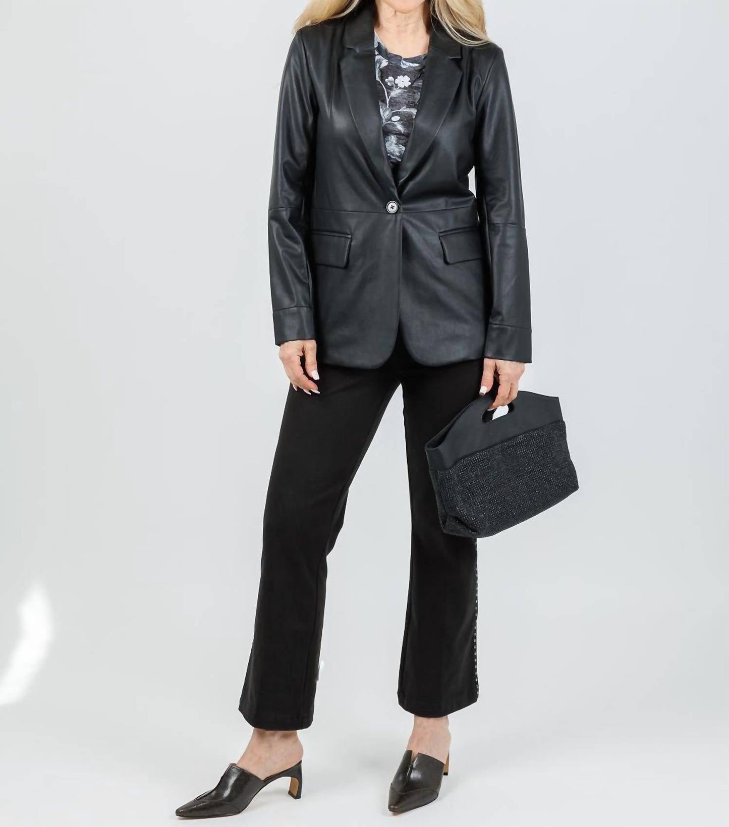Lysse - Women's Versatile Vegan Leather Blazer