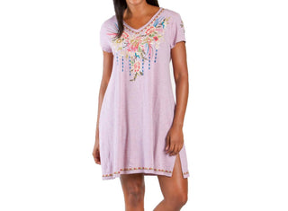 Paparazzi - Knit Embroidered Knee-Length Pull-Over Dress