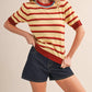 &Merci - Striped Short Sleeve Sweater
