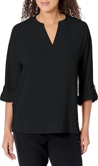 Multiples - Rolled Tab Cuffed Dolman Sleeve Top