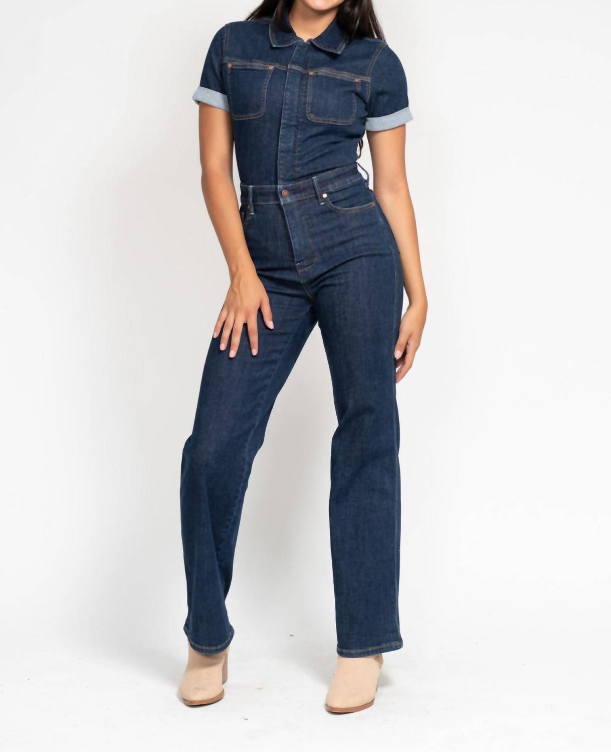 Judy Blue - High Waist Tummy Control Straight Jeans Jumpsuit