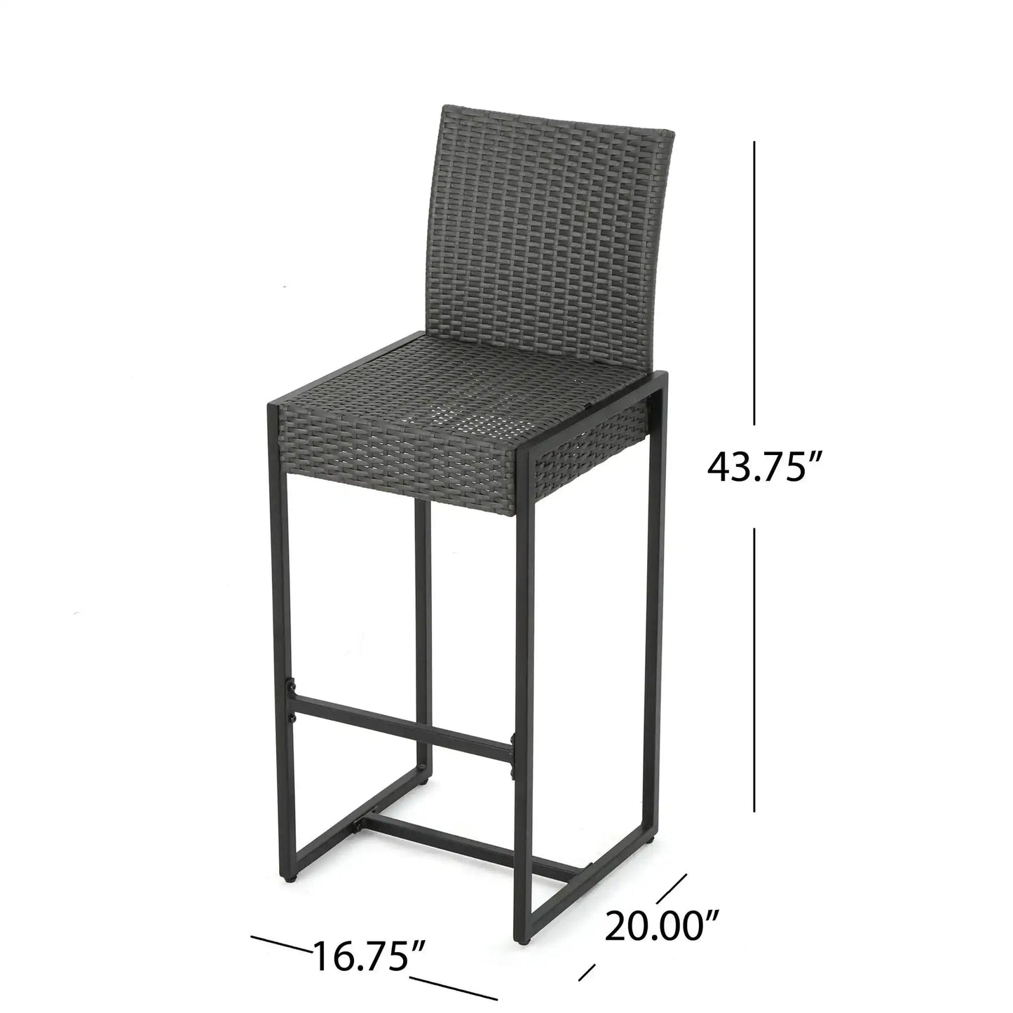 Outdoor Barstool With Handcrafted Details (Set of 2)