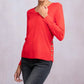 Alison Sheri - V-neck Side-button Knit Sweater