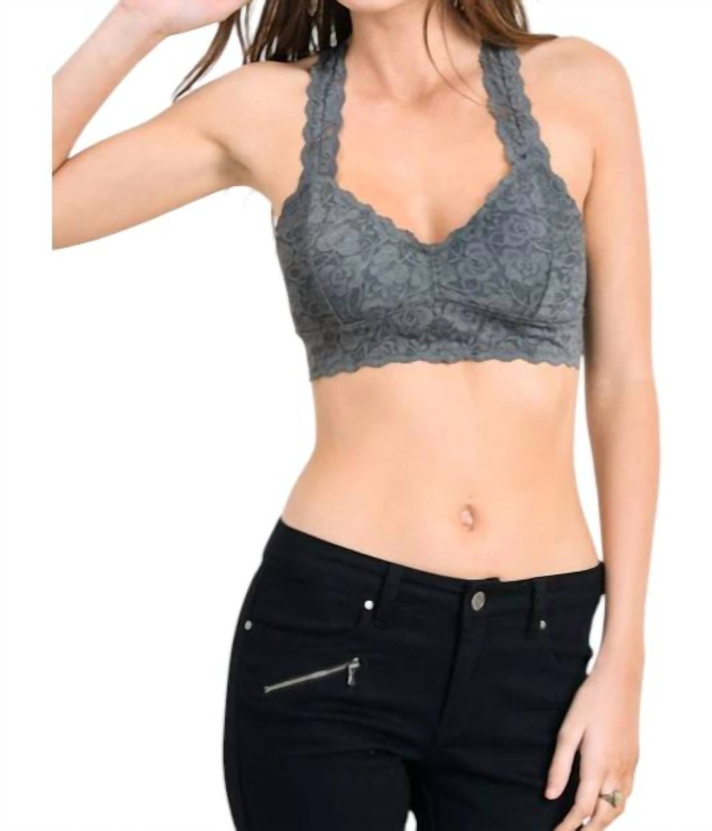 Wishlist - Scalloped Edge Padded Lace Bralette